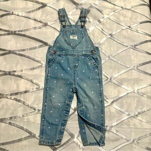 18m OshKosh Denim Overalls with Heart Print